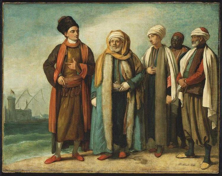 Benjamin West The Ambassador from Tunis with His Attendants as He Appeared in England in 1781 china oil painting image